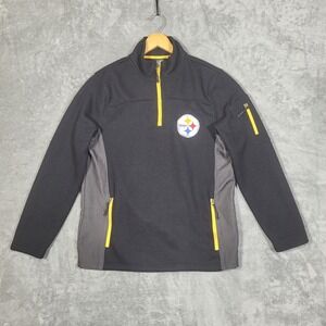 NFL Pittsburgh Steelers Jacket Mens Small Team Apparel Black 1/4 Zip Pullover